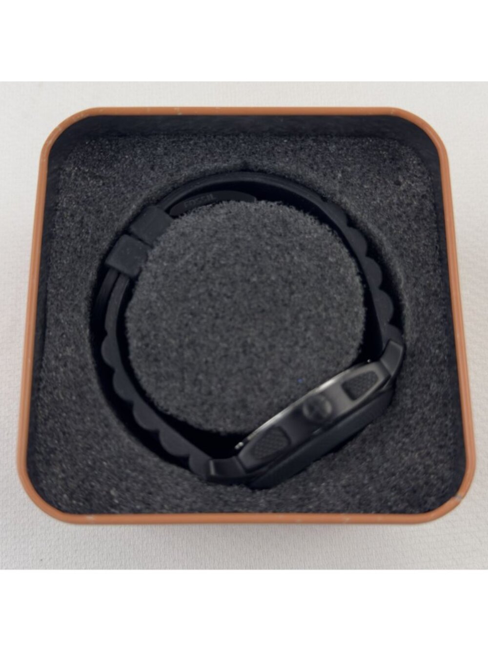 Fossil Mens Black Stainless Steel Chronograph Watch FS-4487 Silicone Strap - Picture 12 of 16